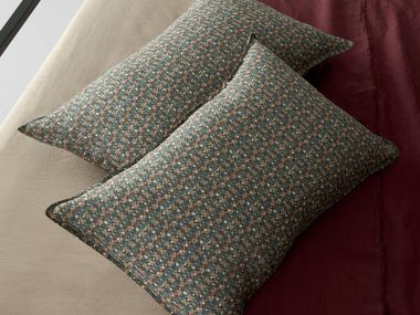 Printed ramie pillow case with graphic pattern NAP MANT Society Limonta