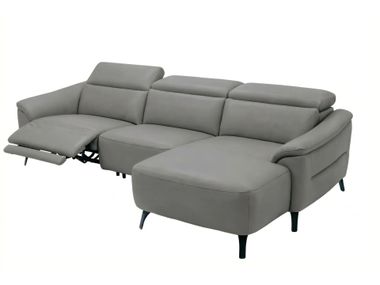 Leather sofa with chaise longue AROSA Sofanella