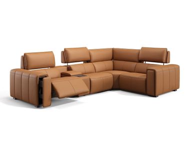 Ecksofa aus Leder für Wohnzimmer BRANO Sofanella