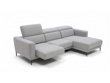 Fabric sofa with chaise longue ENNA Sofanella