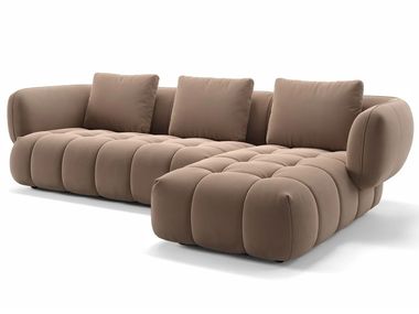 Sofá 4 lugares de tecido com chaise-longues MARE Sofanella