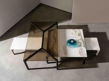 Rectangular ceramic central coffee table BONE Sovet italia