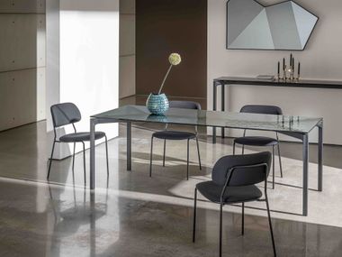 Rectangular glass table BONE Sovet italia