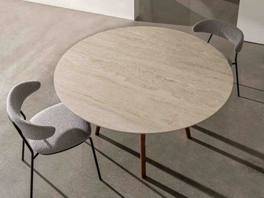 Round ceramic table LEWOOD Sovet italia