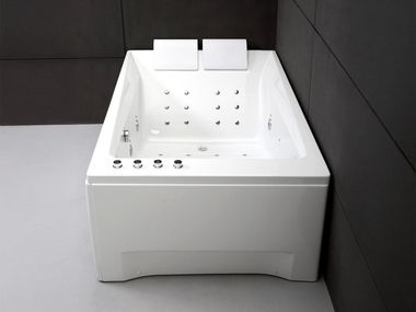Hydromassage 2 seater rectangular acrylic bathtub KENSHO DUO WAVE Spalina Paris