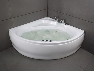 Corner acrylic bathtub with chromotherapy MALDIVES JETS Spalina Paris