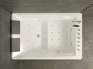 Hydromassage 2 seater corner acrylic bathtub TONSAY DUO JETS Spalina Paris