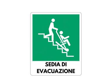 Warnschild und Baustellenkennzeichnung "EVACUATION CHAIR" SIGN Spazio Calmo