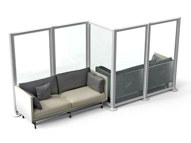 Free standing mobile modular office screen BORA Sprech