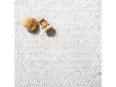 Mosaico de mármol AEGEAN WHITE PENNY ROUND Starel