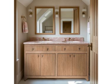 Doppel- Waschtischunterschrank aus Eichenholz ROMA 156CM OAK Starel