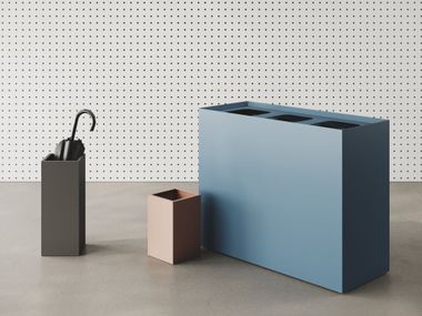 Umbrella stand / waste paper bin BIN&UMBRELLA Steelbox by Metalway