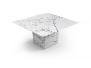 Square Statuario MichelAngelo Carrara marble table CARRERA STONE VALLEY