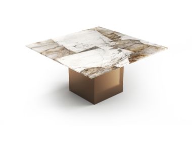 Square table with Patagonia quartzite top CARRERA STONE VALLEY