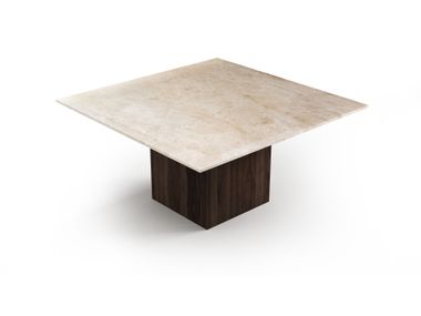 Square table with Crema marble top CARRERA STONE VALLEY