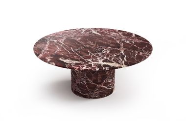Round Levanto red marble table OCEL STONE VALLEY