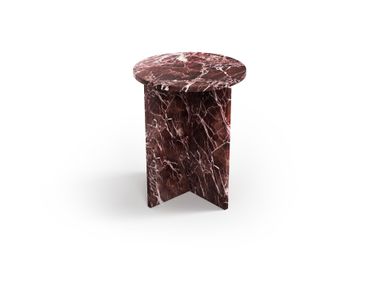 Mesa de apoio redonda de mármore vermelho Levanto OCEL STONE VALLEY