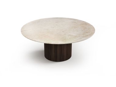 Round table with Crema marble top OCEL STONE VALLEY