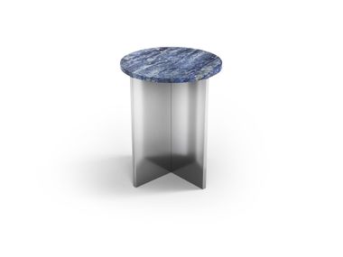 Round side table with Blue Bahia granite top OCEL STONE VALLEY