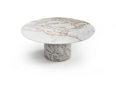 Round Calacatta Oro marble table OCEL STONE VALLEY