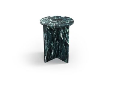 Round Verde Alpi marble side table OCEL STONE VALLEY