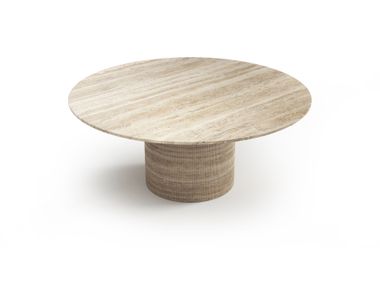 Round classic travertine table OCEL STONE VALLEY