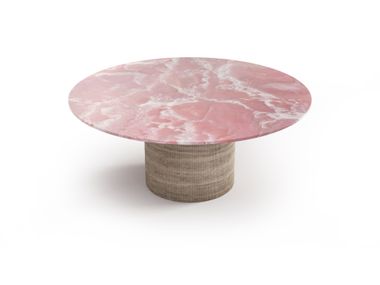 Round table with pink onyx top OCEL STONE VALLEY