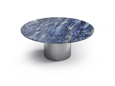 Round table with Blue Bahia granite top OCEL STONE VALLEY
