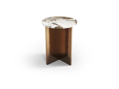 Round side table with Patagonia quartzite top OCEL STONE VALLEY