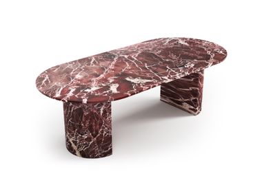 Oblong Rosso Levano marble table REFLEKO STONE VALLEY