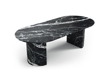 Oblong Nero Marquina marble table REFLEKO STONE VALLEY