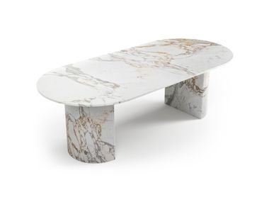 Oblong Calacatta Oro marble table REFLEKO STONE VALLEY