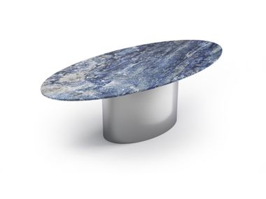 Elliptical table with Blue Bahia granite top VALLEYRA STONE VALLEY