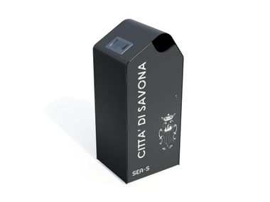 Steel litter bin with ashtray DUNA Studio Città