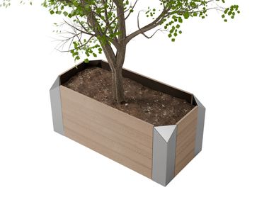 Rectangular WPC flower pot KIRIGAMI Studio Città