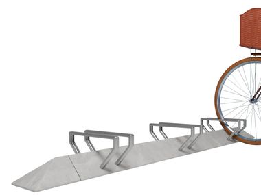 Galvanized steel and cement bicycle rack TRIO Studio Città