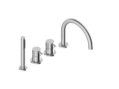 Rubinetto bordo vasca in acciaio inox con doccetta CAVE 0251025X Super Inox