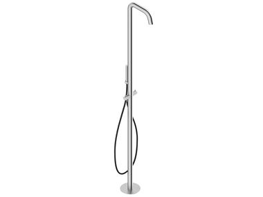Duschsäule aus Edelstahl mit Brausekopf mit Bodenbefestigung CINQUANTA 0033502X Super Inox
