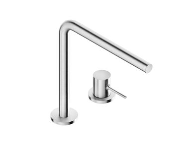 Countertop 2 hole stainless steel washbasin mixer ENIGMA 0511193X Super Inox