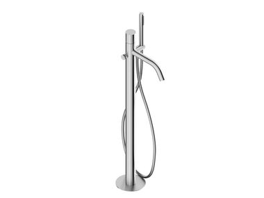 Miscelatore per vasca da terra in acciaio inox con doccetta MINI O-PLUS 0435124X Super Inox