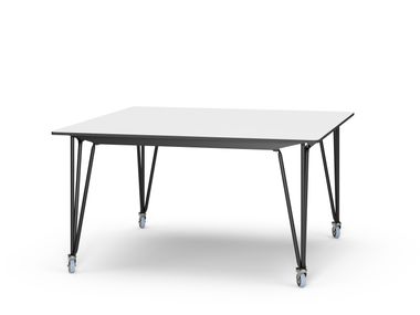 Quadratischer Besprechungstisch mit Rollen BRIDGEPRO 140x140 System 180