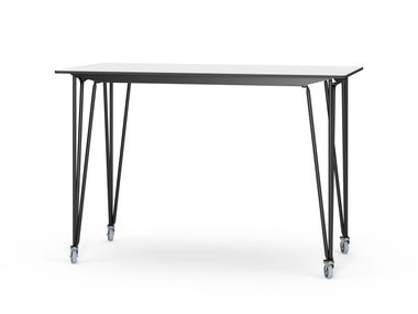 Rechteckiger Hoher Besprechungstisch mit Rollen BRIDGEPRO 160x80 System 180
