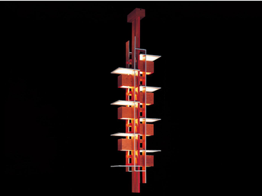 Cherry wood pendant lamp TALIESIN® 7 PENDANT YAMAGIWA