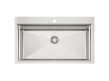 Single stainless steel sink HARMONY WORKSTATION TASCA