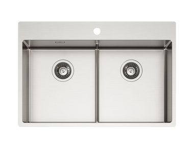 2 bowl stainless steel sink ICON IF TASCA