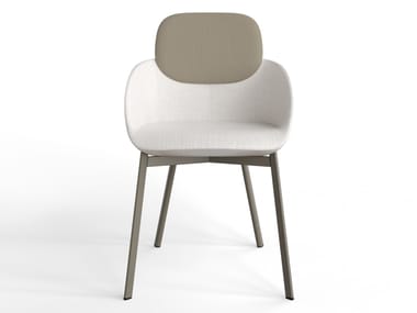 Upholstered fabric easy chair with armrests TATA