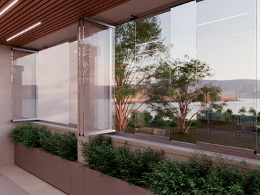 TEMPRAGLASS, PRISMA Vetrata con ante impacchettabili