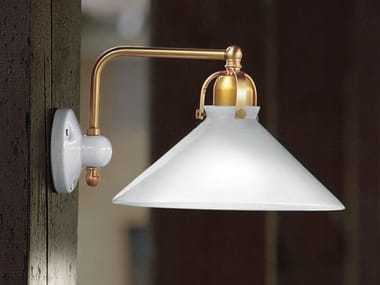 Aldo Bernardi, TENDA Lampada da parete in vetro con braccio fisso