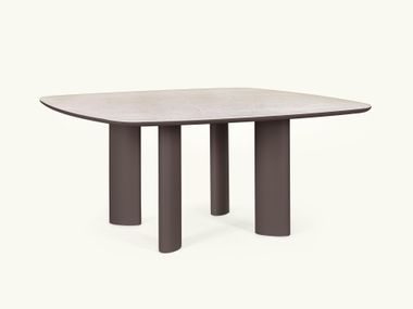 Square Sintered stone garden table FLOWER TEPORIA