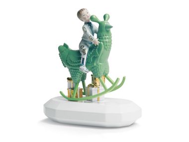 Lladró, THE ROCKING CHICKEN RIDE Soprammobile in porcellana